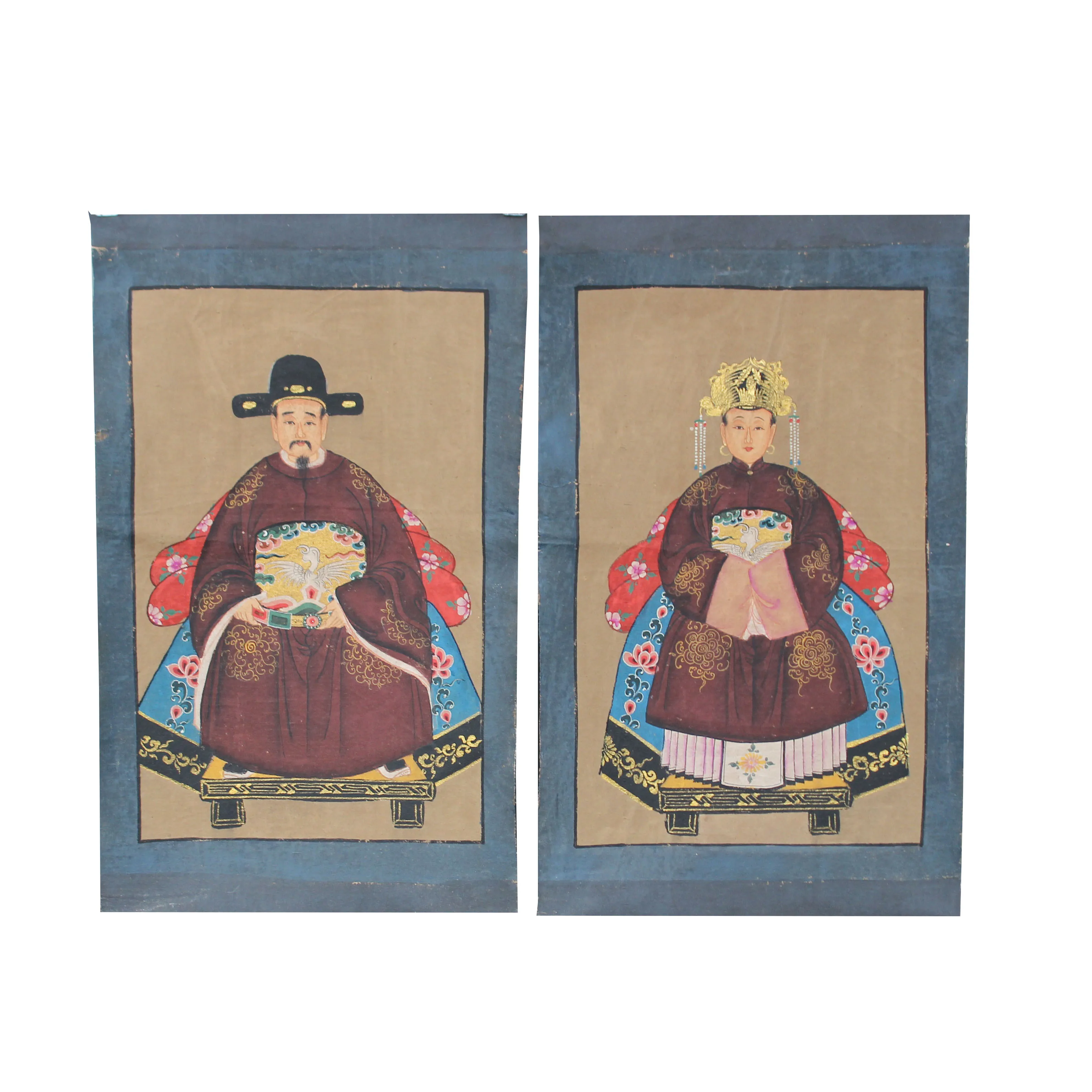 

Hand painted ancestor paintings on canvas fabric