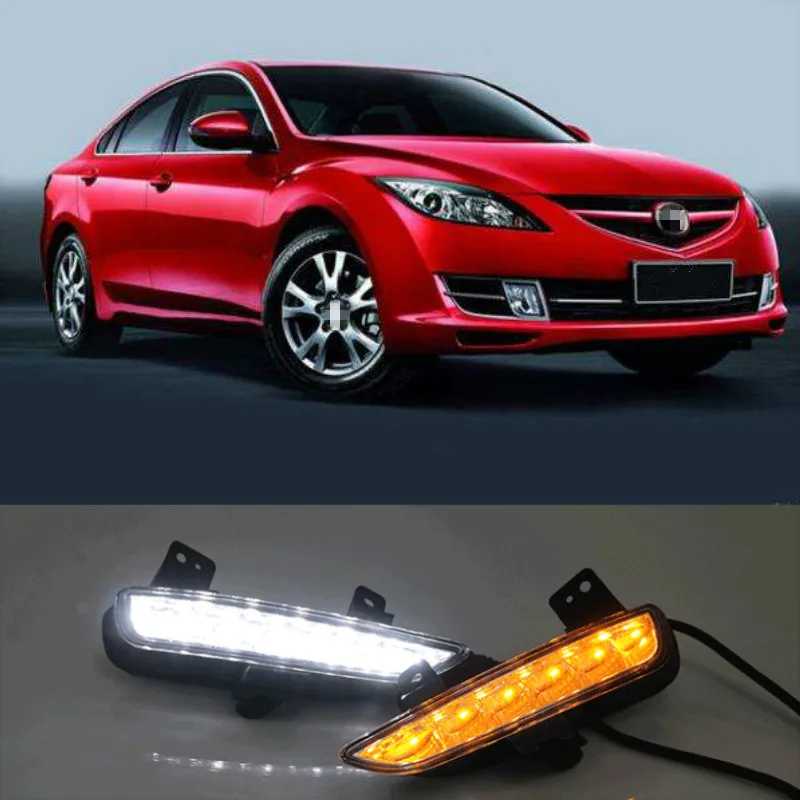 2pcs For Mazda 6 Mazda6 GH Ruiyi 2009 2010 2011 2012 Front bumper LED Fog Light Daytime Running Light DRL Lamp