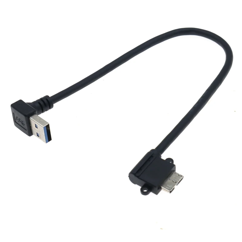 25cm Right Angle 90 Degree USB 3.0 to Micro B Right-Angled Cable for Toshiba External Hard Drive Samsung Mobile Phone Data Cable