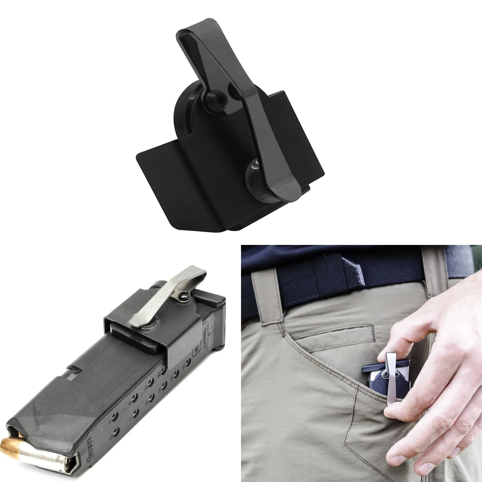 Magnetic Pocket Magazine HolderHeavy-duty Magazine Holder for Pocket Standard Clips for 9mm / .40 S&W for Hunting