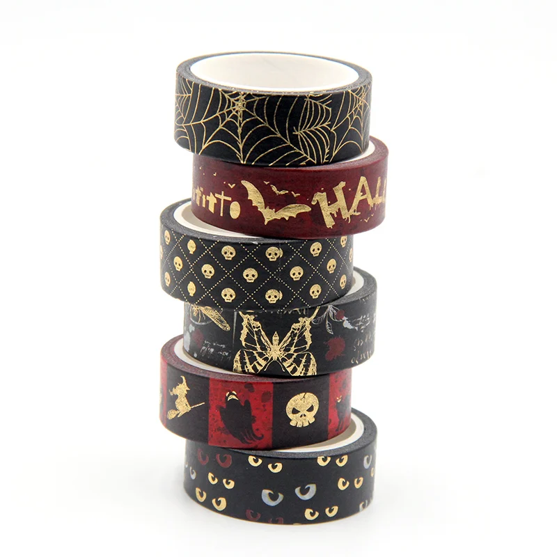 1PC Decorative foil Halloween Washi Tape Set DIY Scrapbooking Planner Adhesive Masking Tape Stationery