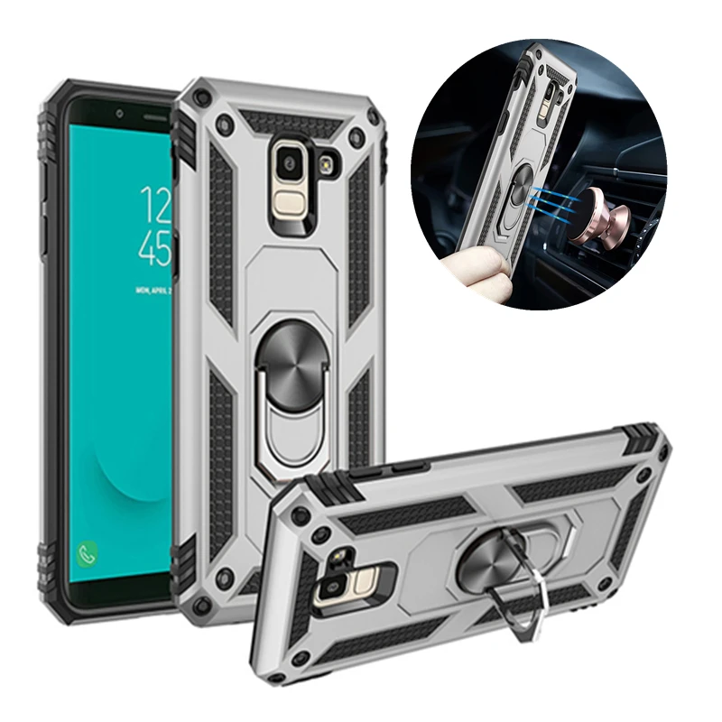 For Samsung Galaxy S8 S9 S10 Note 8 9 10 Plus S20 Ultra 5G Magnet Car Holder Ring Case For J4 J6 J8 A6 A7 A8 A9 2018 Armor Cover