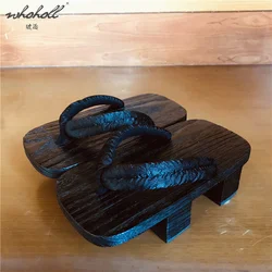 WHOHOLL Geta Summer Flip-flops Women Men's Slippers Japanese Wooden Clogs Shoes Cosplay Costumes Slides