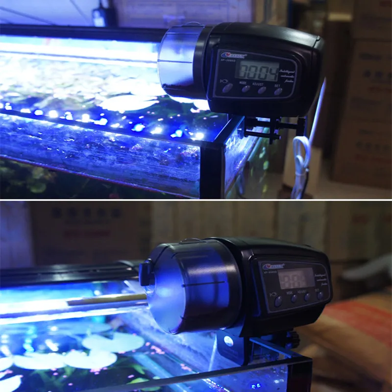 Digital LCD Automatic Aquarium Tank Fish Feeder Food Timer with Retail Package LCD Screen Adjustable Food Feeding