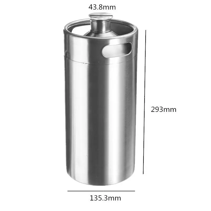 Beer Keg Growler 2L/3.6L/4L/5L Craft Beer Barrel Mini Casks  Portable Beer Carbonated Dispensing Container for BBQ/Brewing Party