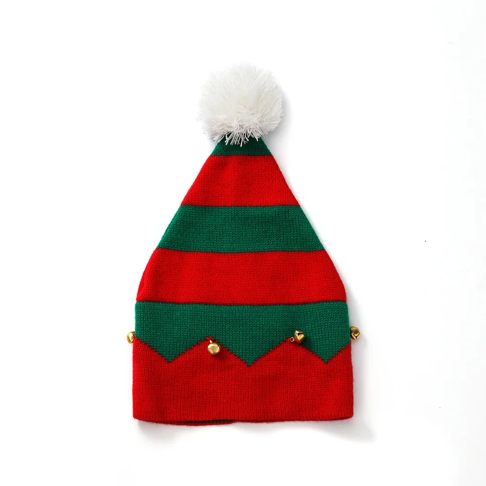 2022 HOT Christmas Hat Santa Claus Snowflake Knitted Warm Cap For Kids Adults New Year Christmas Decor Ornaments Gifts