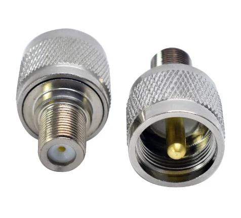 5pcs RF coaxial coax adapter UHF to F connector PL259 SO239 UHF male to F female Jack High Quanlity