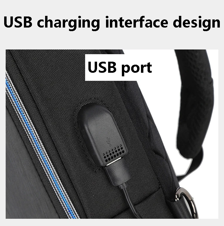 Anti-theft Lock Chest Bag for Men USB Charging Travel Shoulder Bag High-quality Messenger Bags Waterproof Men's Crossbody Bag