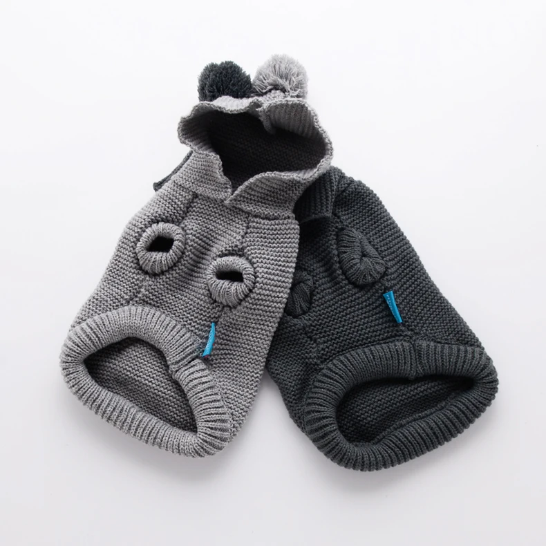 Pure Handmade Knit Dog Sweater Coat Outfit Chihuahua Shih Tzu Yorksire Pet Clothing For Cats Animal With Hat Supplies Drop Ship image 4