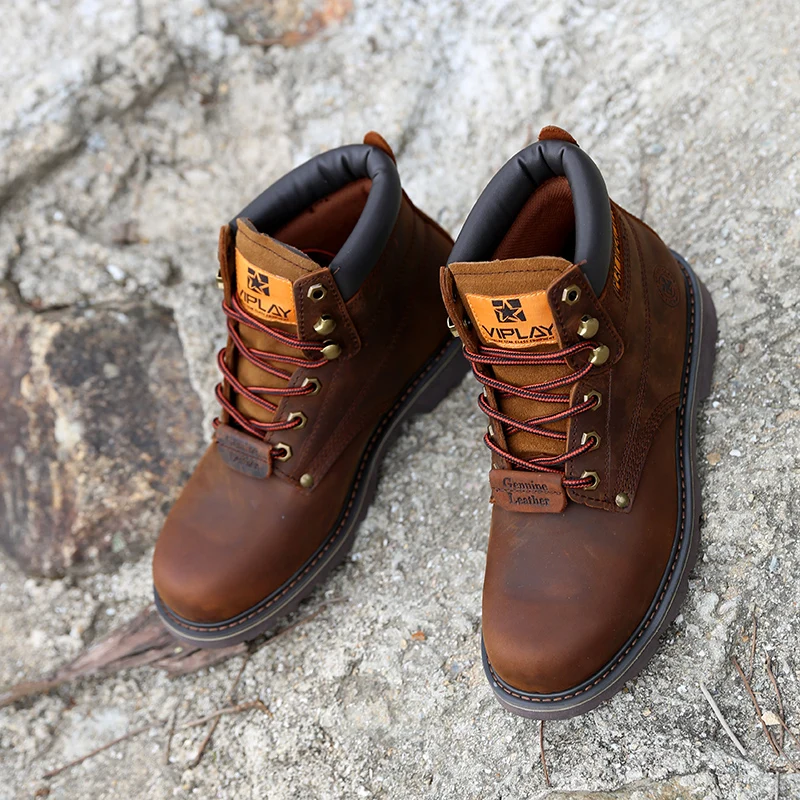 Men Boots Waterproof Leather Shoes Men High Quality Outdoor Male Hiking Boots Work Shoes Lovers Boots
