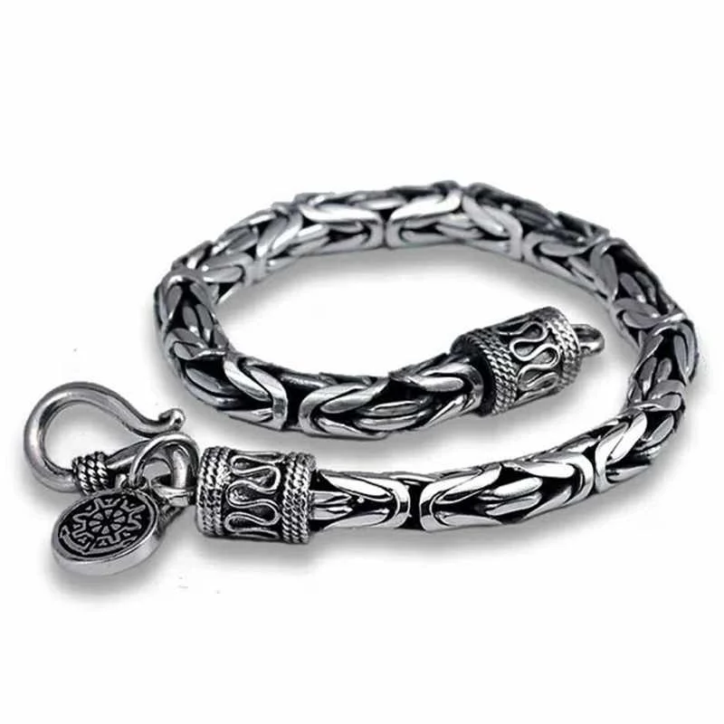 Unibabe Pure Silver Thai Silver Jewelry 925 Sterling Silver Chain & Link Bracelet Fish Scale Cross S925 Bracelet Jewelry