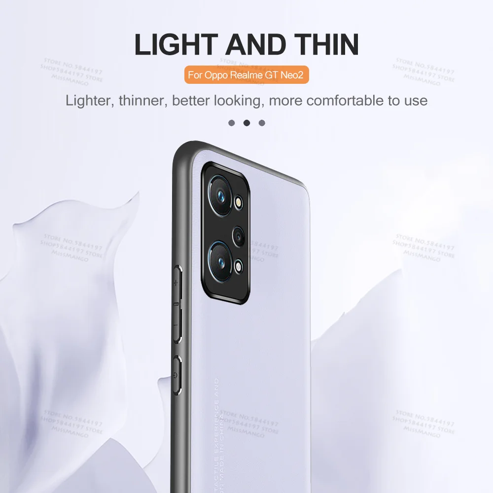 فائقة شعر مستعار للوجه الرفيع يشعر بو الجلود الملمس الحال بالنسبة Realme GT Neo 2 Neo2 سيليكون للصدمات الوفير غطاء على ل Realme GT ماستر