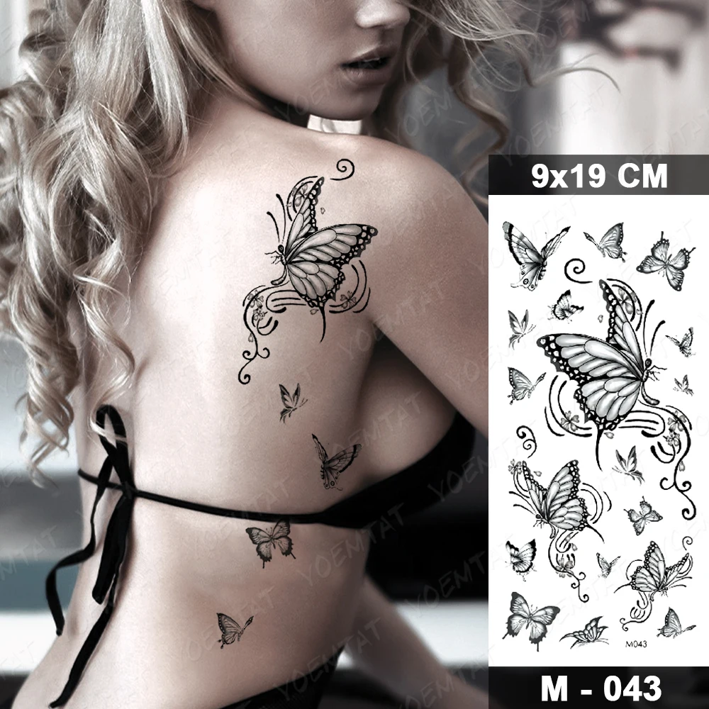 Chống Thấm Nước Tạm Thời Miếng Dán Hình Xăm Bướm Giả Tatto Flash Loài Rắn Lông Vũ Tatoo Nghệ Thuật Thân Thể Tatouage Cho Bé Gái Nam Nữ