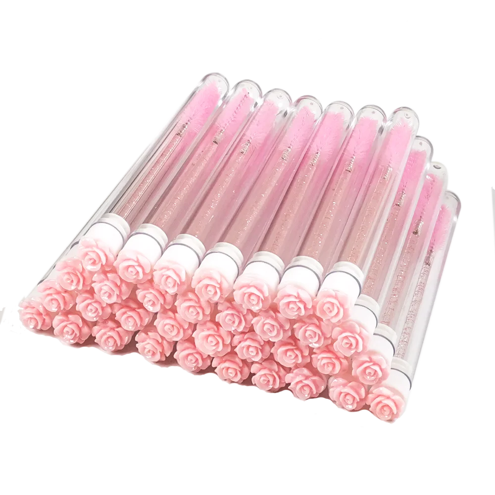 50p Professional Lash Eyebrow Brush Tube Disposable Eyelash Extension Tools Resin Drill Replaceable Brushes Dust-proof Reusable