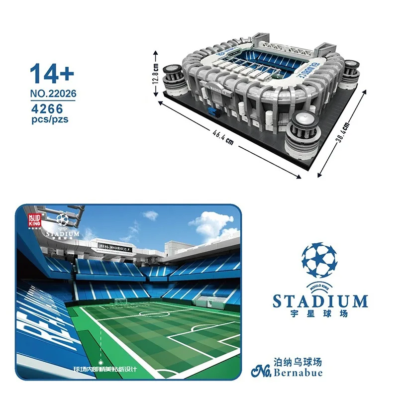 Schimmel Koning 22026 Voetbal Veld Santiago De Bernabeu Stadion Model Bouwstenen Beroemde Architectuur Bricks Toys Kids Geschenken