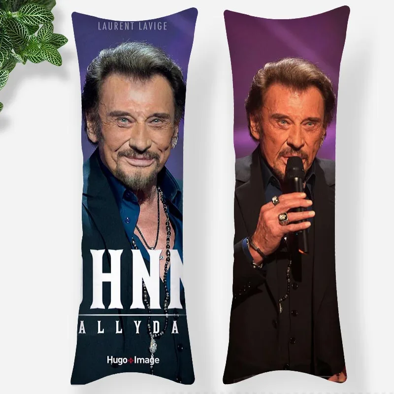 Custom Johnny Hallyday Pillowcase Printed Satin Fabric Pillow Cover Rectangular Zipper Kawaii Body Cover Dropshipping 1102