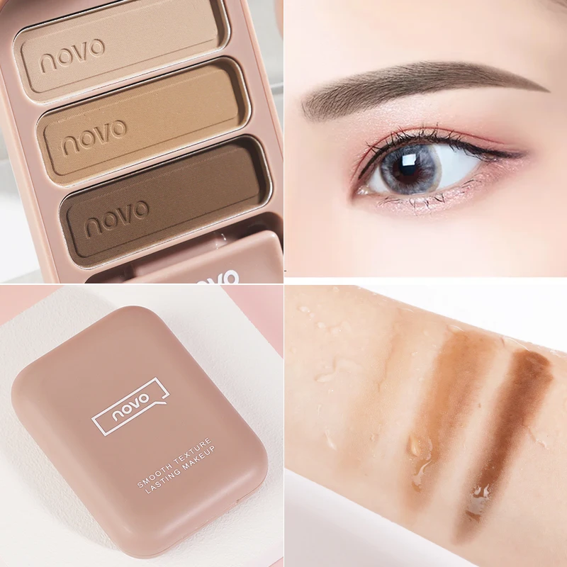 Three-dimensional Tricolor Eyebrow Powder Smooth Texture Lasting Makeup Waterproof Facial Contour  Brighten Skin Beauty Cosmetic