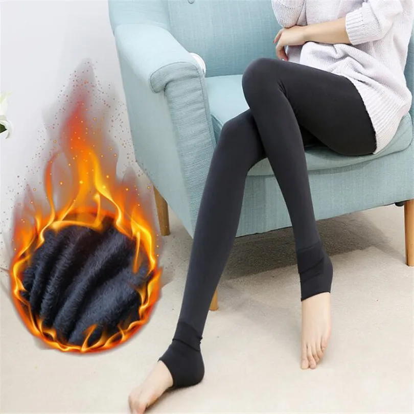 Large size knit hot sales casual winter new high stretch thickened leggings for ladies warm pants tights S M L XL XXL 3XL tight