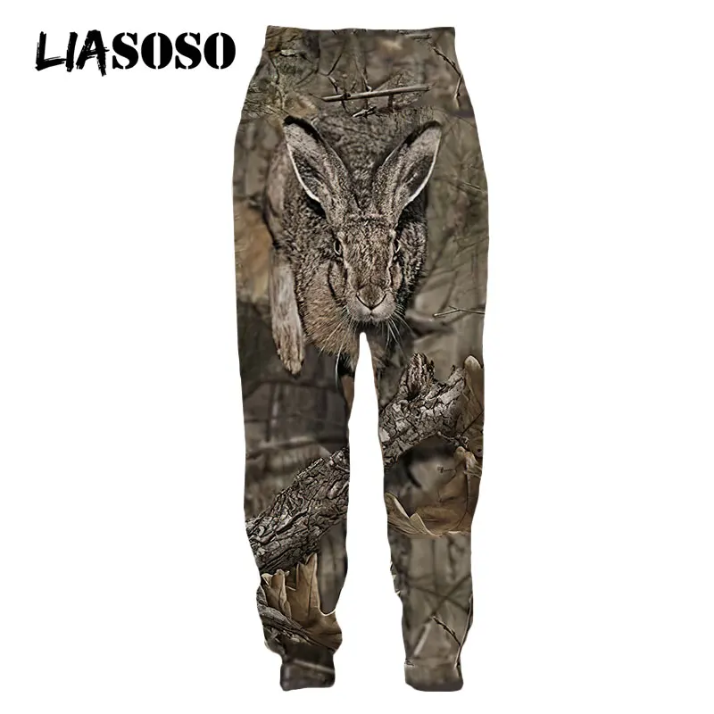 LIASOSO 3D Print Wild Animal Fox Pig Wolf Hunting Hunter pantaloni della tuta Harajuku pantaloni della tuta Casual Jogging donna uomo abbigliamento