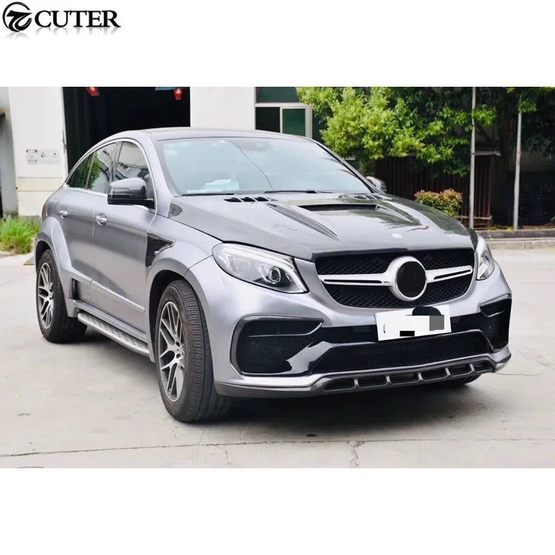 W292 Gle Coupe Gle63 Tc Style Wide Car Body Kit Carbon Fiber Pp Front Bumper Rear Bumper Engine Hood for Benz W292 Gle Coupe