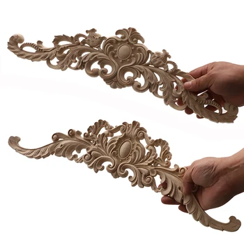 Long Rose Vintage Wood Applique Decoration 1