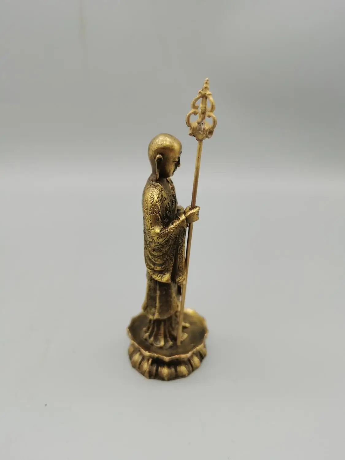 CHINA antique brass fengshui Bodhisattva of dizang King small Statue Metal crafts family decorations statue