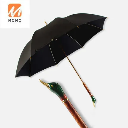 Golden Double Layer Luxury Umbrella Women Sun Rain UV-Protection Parasol Long Handle Umbrella High Quality Rain Gear U5B