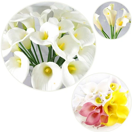 Home decoration 5Pcs Pack Calla Lily Bridal Wedding Bouquet Latex Real Touch Artificial Flower Decor Artificial & Dried Flowers