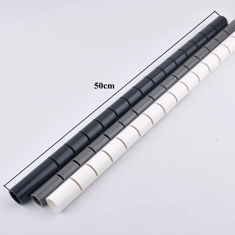 1pc 16~110mm PVC Pipe Aquarium Fish Tank Aeration Tube Water Supply Tube Garden Rain Pipe Filter Accessories  49-50cm Long