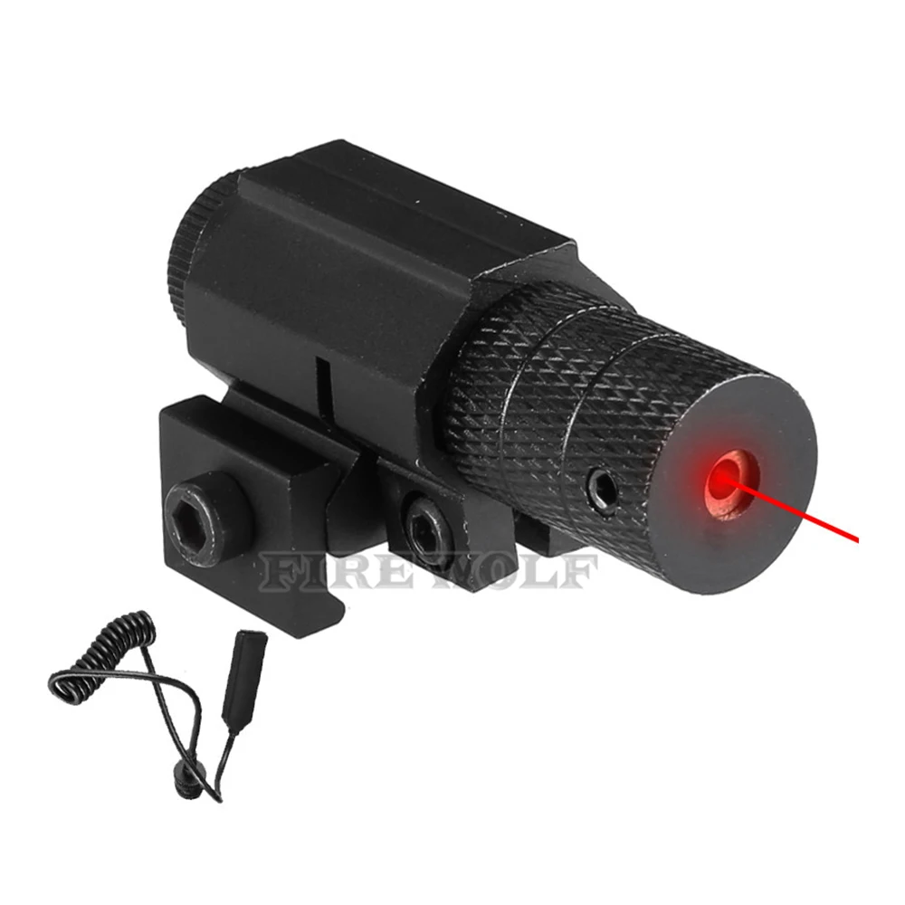 Tactical Red Dot Mini Red Laser Sight With Tail Switch Pistol Lengthen 20MM Rat Tail Hunting Optics Lazer Mount