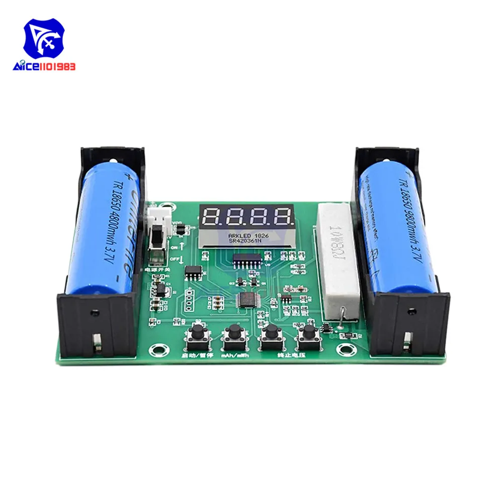 diymore 18650 Lithium Battery Capacity Tester Discharge Energy Test Meter 4bits LED Digital Display Load Battery Monitor XH-M240
