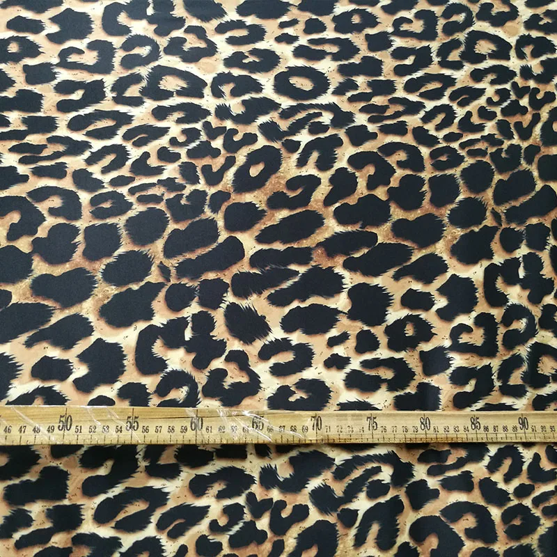 Good Milk Silk Knit Cotton/Spandex Fabric 4 Way Elastic Black/Brown Leopard Dot Print Cloth Diy Sewing Dress Sexy Dance Clothing