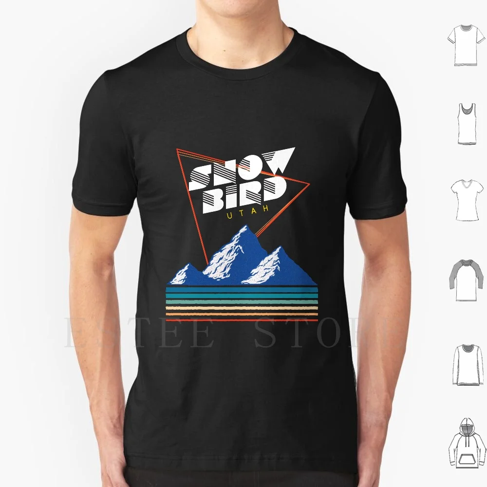 Snowbird ,-Retro Ski T Shirt DIY Big Size 100% Cotton Ski Snowboard Retro 80s 1980s Vintage Resort Winter Sports Holiday Alpine