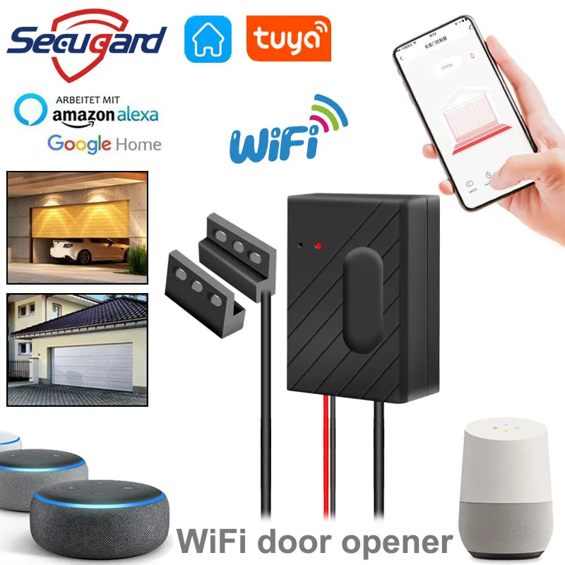 Tuya WiFi Garage Door Opener Gate Controller Smart Home Switch Remote Control With Alexa Google Home APP Control