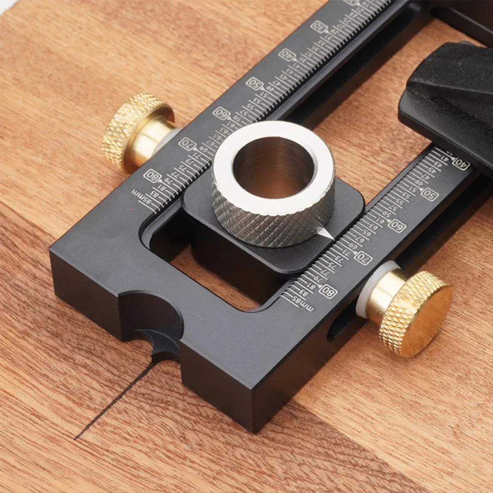 ALLSOME Woodworking 2 in 1 Drill Puncher Locator Cross Oblique Flat Head Puncher Screw Jig Bed Cabinet ScrewS Punch Locator 4.7