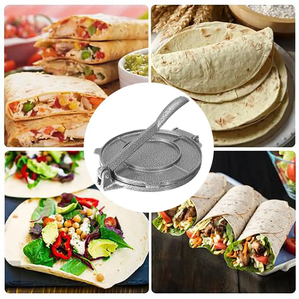 8 Inch Tortilla Press Maker Non-Stick Flour Corn Aluminium Foldable Corn Dough Press Machine Coated Flat Easy Cleaning image 3