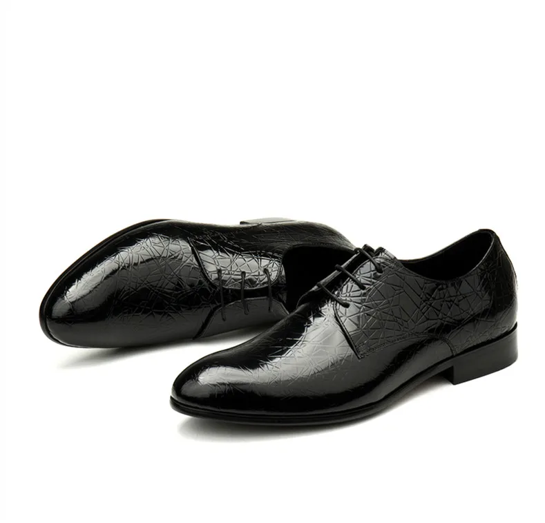 Large Size EUR45 Black Business Dress Shoes Genuine Leather Oxfords Office Shoes Mens Social Shoes