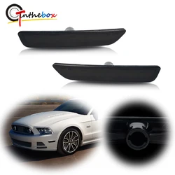 Gtinthebox 2PCS Smoked /Clear Lens Car Front Bumper Side Marker Light Cover Housings For 2010-2014 Ford Mustang, No Bulb/Socket