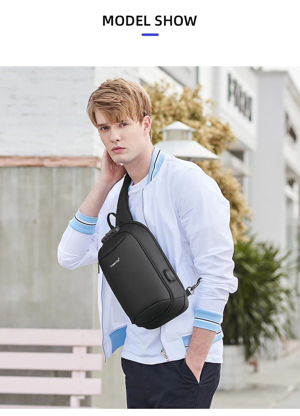 Tigernu Mode Männer Hohe Qualität Umhängetasche Spritzwassergeschützte Brust Tasche Anti-diebstahl USB Lade Casual Brust Tasche Männlichen Tasche – Detail 12