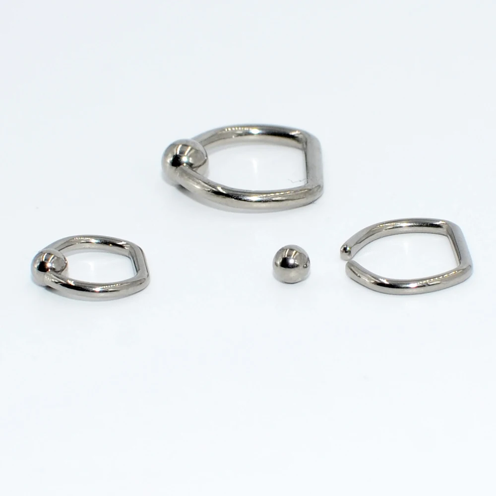 1PC Titanium D Shape Captive Bead Ring Septum Nipple Clicker Labret Ring Nose Ring Ear Cartilage Earring Body Piercing Jewelry