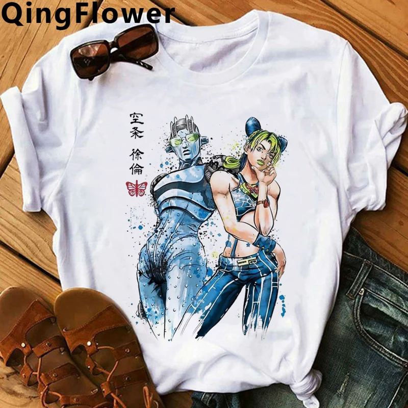 Jojo Bizarre Adventure Japanese Anime T Shirt Men Summer Stone Ocean T-shirt Jojo Graphic Tshirt Unisex Manga 90s Top Tees Male