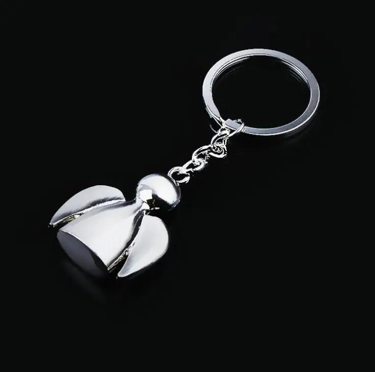 Free Shipping 100pcs/lot New Metal Angel Keychains Novelty Gospel Keyrings for Gifts Wholesale