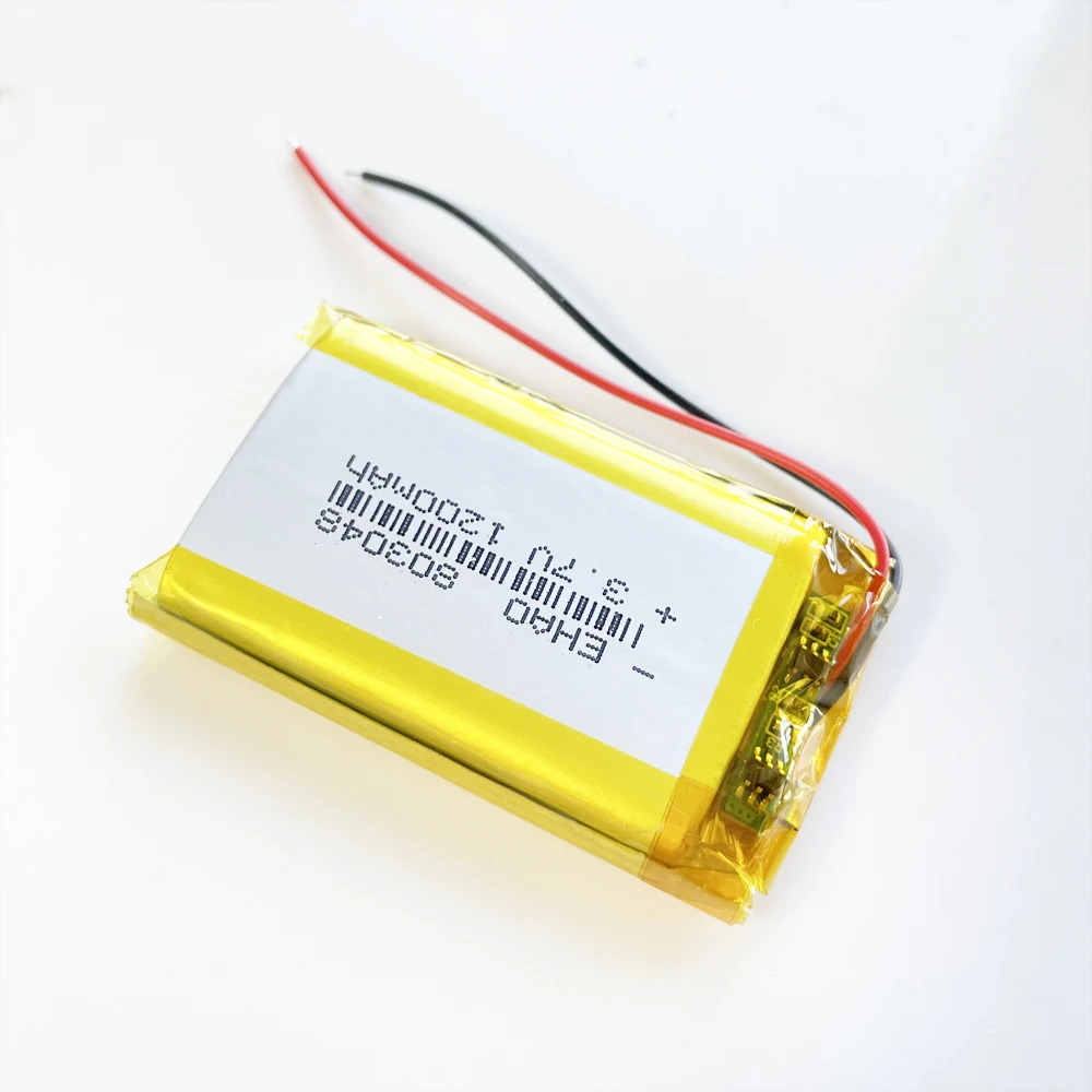 EHAO 803048 3.7V 1200mAh Polymer Lithium Lipo Rechargeable Battery For Mp3 GPS Recording Pen Bluetooth Massager Scanner