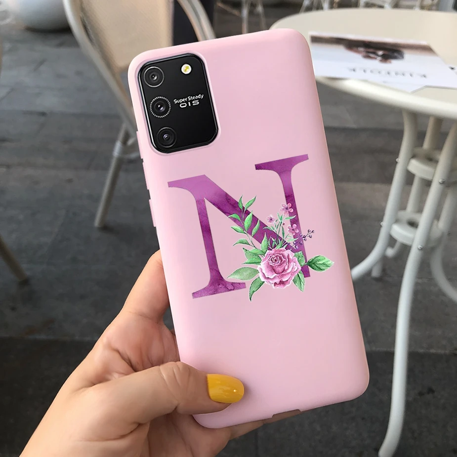 Cute Flower Letters Case For Samsung Galaxy S10 Lite Case SM-G770F Soft TPU Back Cover For Samsung S 10 Lite S10Lite Phone Cases