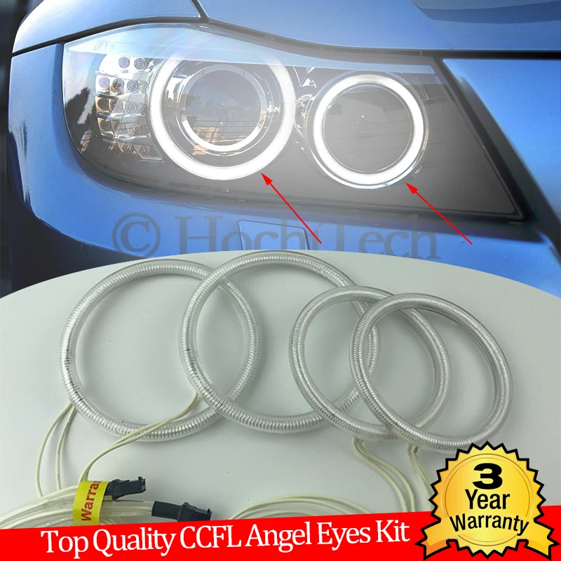 

Hight Quality CCFL Angel Eyes Kit Warm White Halo Ring For BMW 3 Series E91 E90 LCI 2009-2012 Xenon headlights Demon Eye