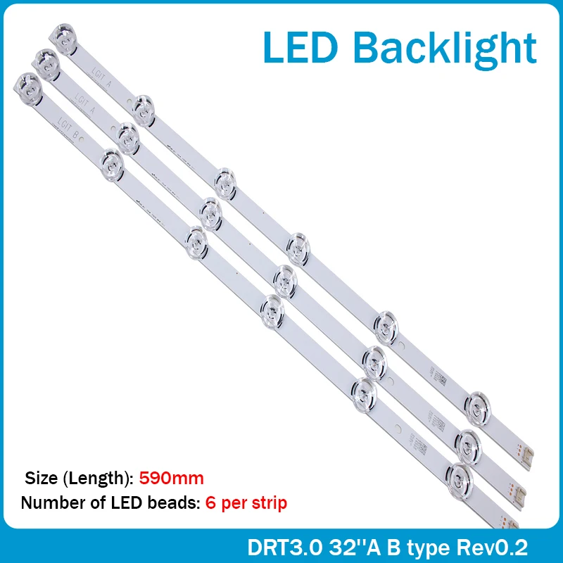 100% NEW  59cm LED Backlight 6LEDs For LG innotek DRT 3.0 32