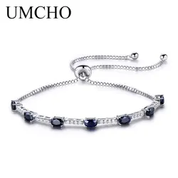 UMCHO 925 sterling silver 2.45 carats classic luxury natural black spinel ladies bracelet jewelry romantic wedding party gift