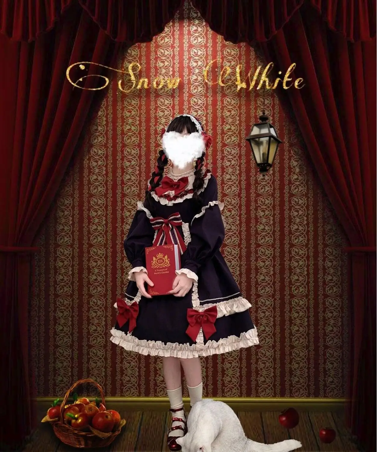 Sweet princess lolita dress vintage falbala stand bowknot high waist victorian dress kawaii girl gothic lolita op loli cosplay