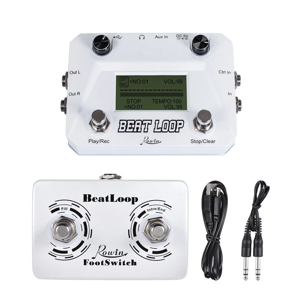 Rowin-Guitar Beat Loop Pedals, Drum Looper Machine, 40 Drums Rhythm, 50min Looper, Recording Time, One-Man Band, LBL-01