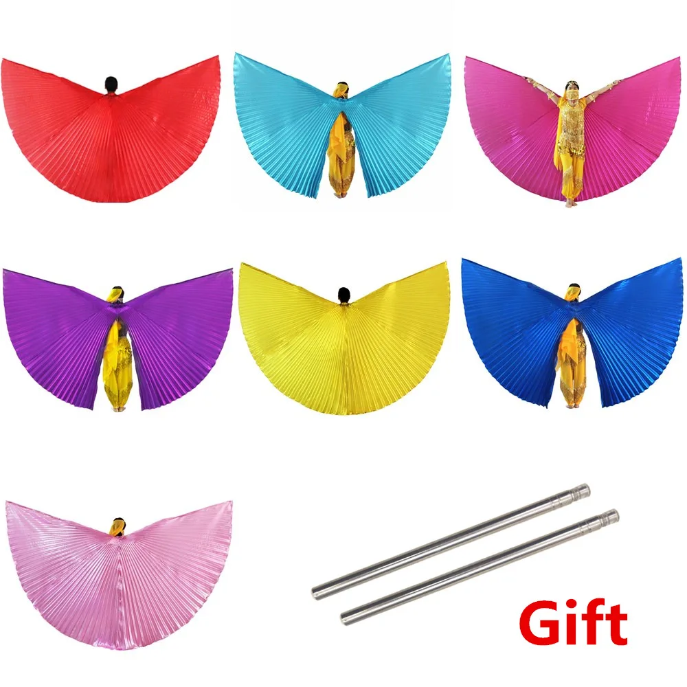 Belly Dance Wings Costumes Egyptian Egypt Belly Dancing Costume Bellydance Angel Isis Wings Dance Wear with Sticks 11 Colors